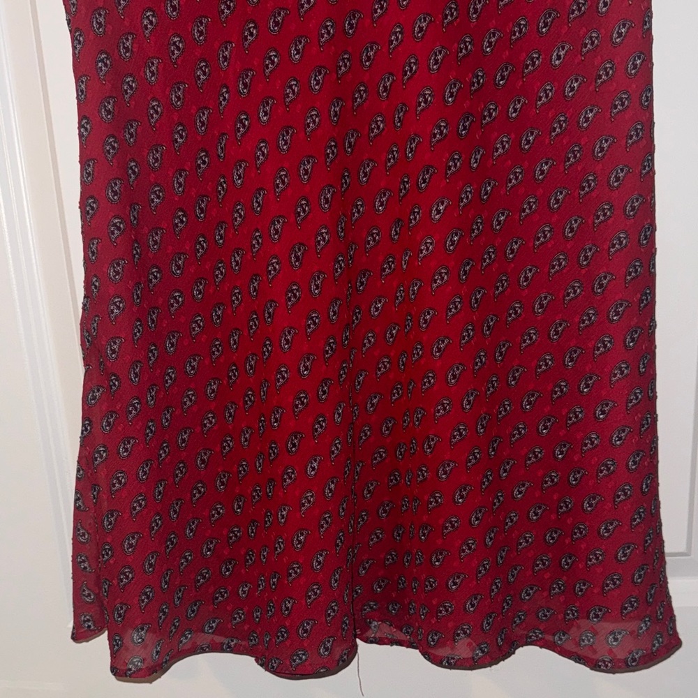 LOFT Red Mini Dress with Pattern - Picture 2 of 6